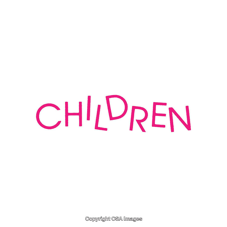 Typography Image Featuring the Word 'Children' in Pink on a White Background