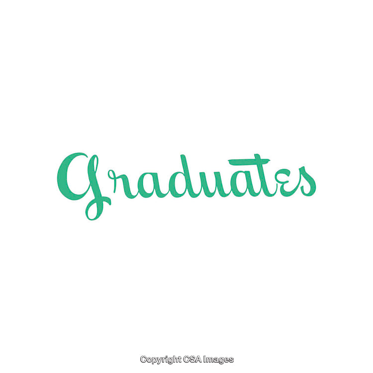 Green Cursive Typography Displaying the Word 'Graduates' on White Background