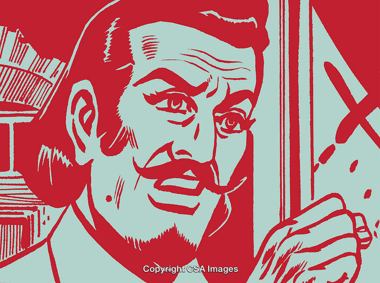 Illustration of a Vintage Man Holding a Marked Map in Retro Style