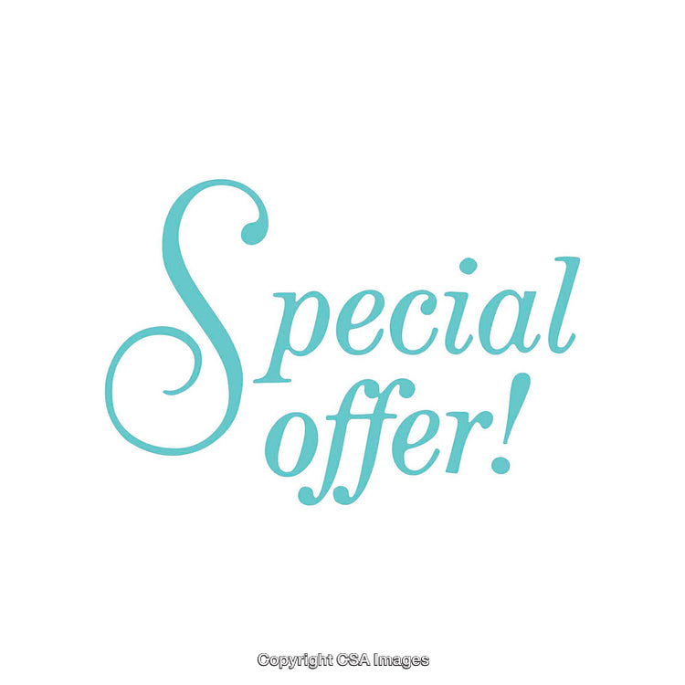 Elegant Typography Highlighting a Promotional Special Offer in Light Blue Text