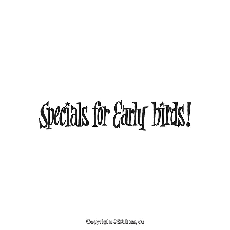 Special Typography Featuring Early Bird Promotions and Discounts Theme