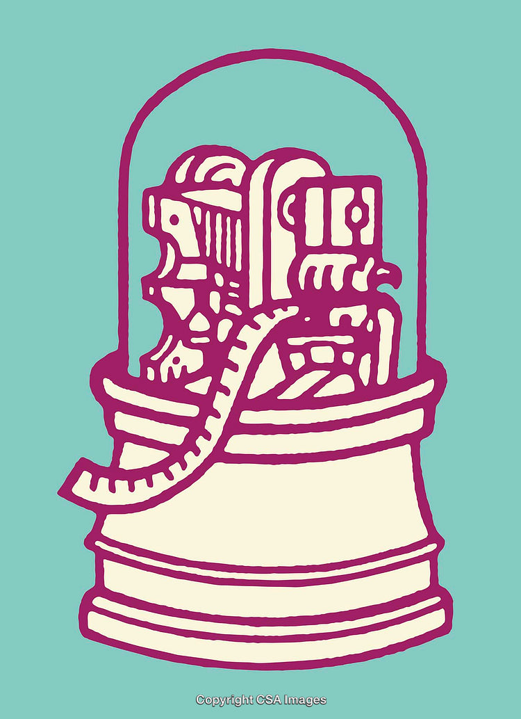 Retro Illustrated Symbol with Modern Minimalist Colors and Geometric Style