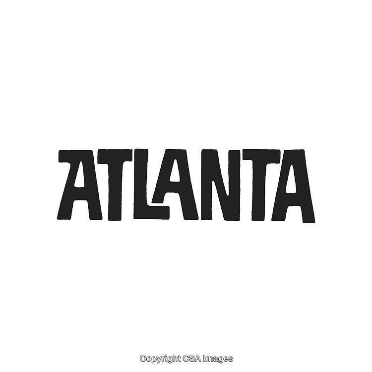 Bold Atlanta Text Design with Black Font on White Background