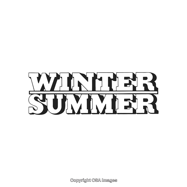 Contrast Between Winter and Summer in Bold Text Typography Design
