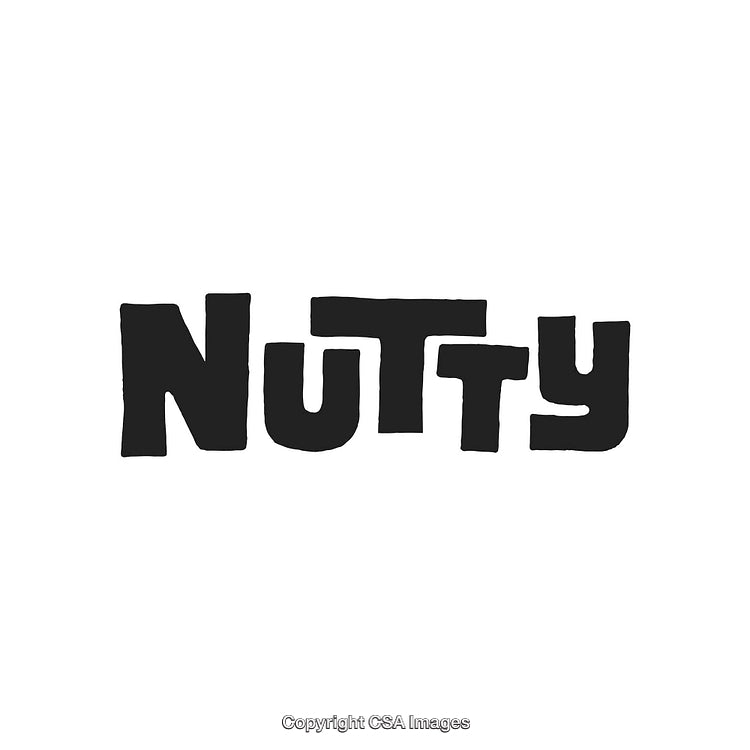 Bold Black Nutty Text Design on Clean White Background