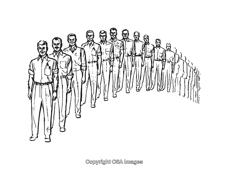 Illustration of Figures Transitioning in a Gradual Transformative Sequence