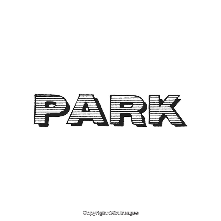 Bold Text Depicting the Word 'Park' in Stylized Line Art Design