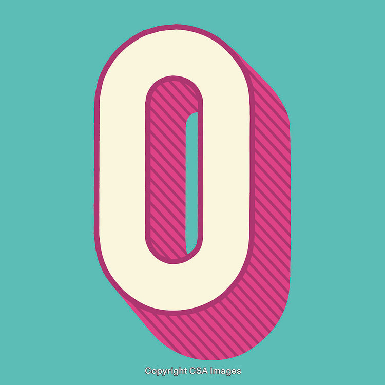 Bold Number Zero In Vibrant Retro Style Design With Colorful Contrast