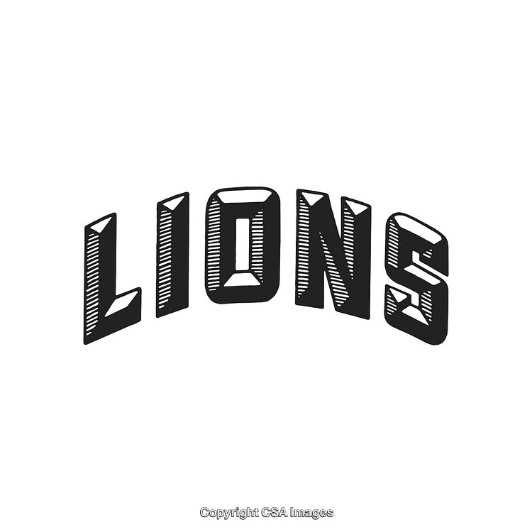 Bold Typography Featuring the Word 'Lions' in a Classic Graphic Style