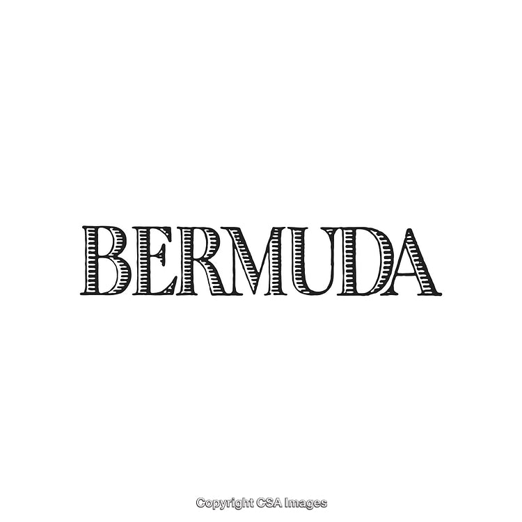 Bermuda Text Design With Elegant Serif Lettering in Black and White