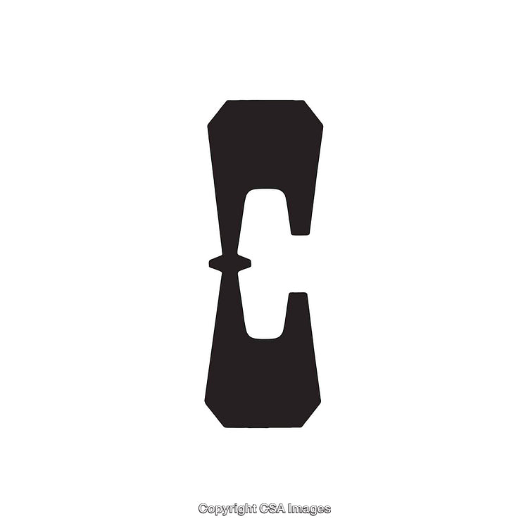 Stylized Black Letter C Design on a White Background