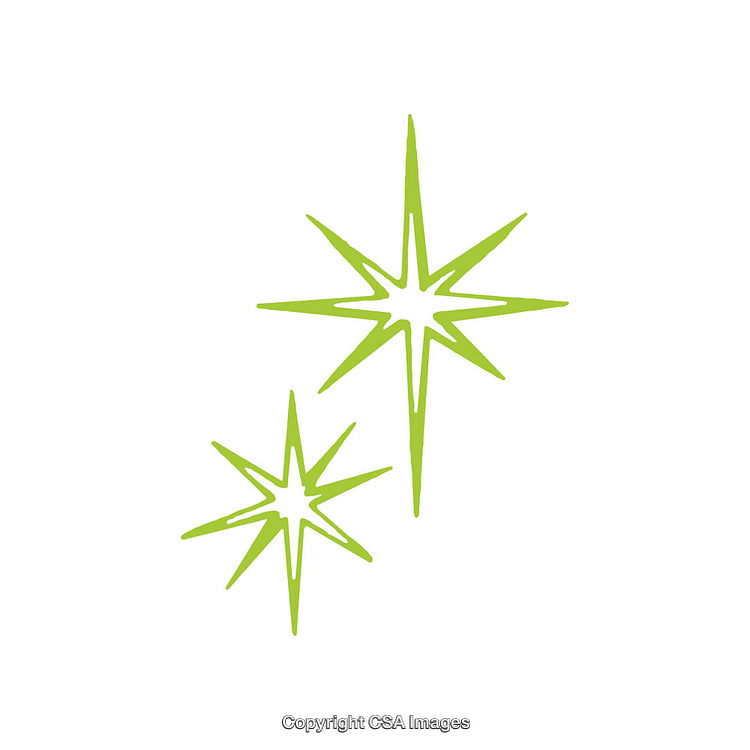 Minimalist Green Starburst Dingbat Design on White Background