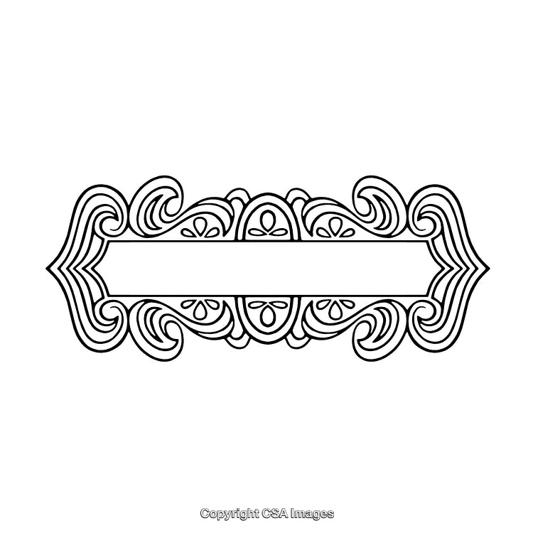 Ornate Black and White Decorative Border with Intricate Design Elements