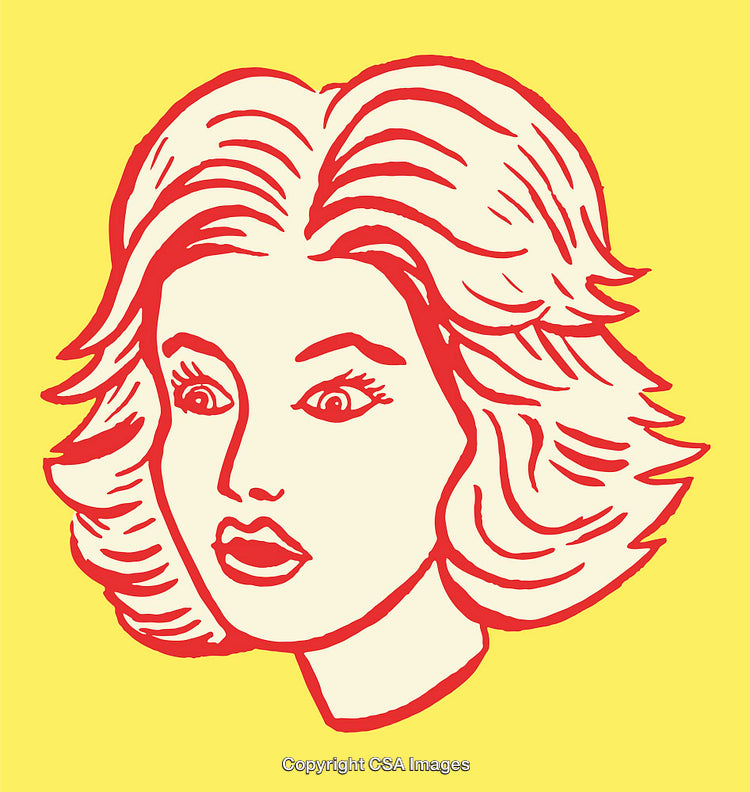 Retro Pop Art Portrait of a Surprised Woman in Vintage Style