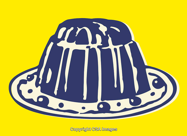 Illustration of Dessert Mold in Bold Colors on Bright Background