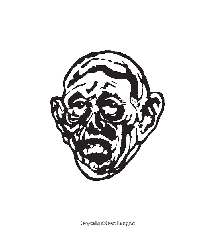 Abstract Black and White Line Art of a Distorted Face