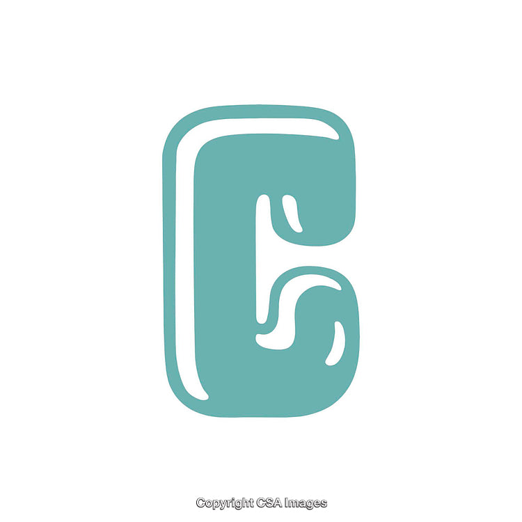 Creative and Stylish Illustration of the Letter C in Turquoise