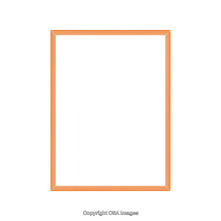 Simple Orange Frame with White Background for Art or Design Elements
