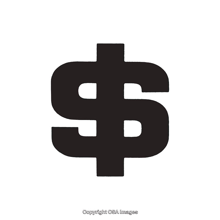 Bold Black Dollar Symbol on a White Background