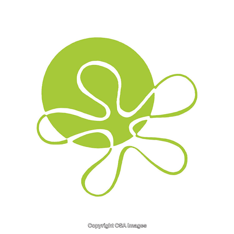 Abstract Green Circle with Organic Lines and Loops Design