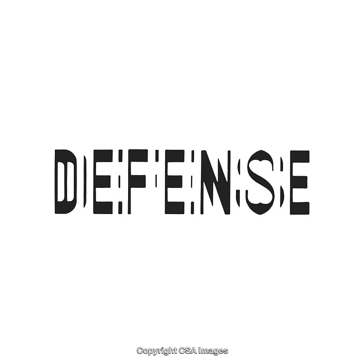 Abstract Graphic Depiction of the Word 'Defense' in Bold Modern Typography