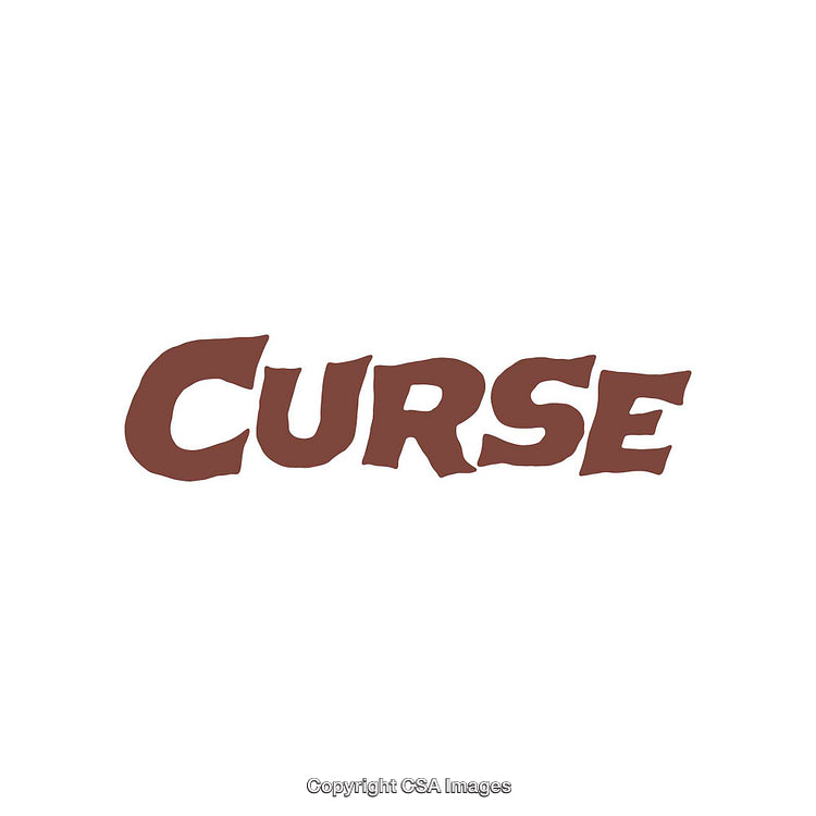 Bold Brown Stylized Text Reading 'Curse' on White Background