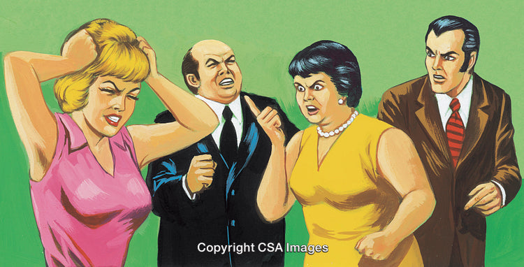 Colorful Illustration of Emotional Conflict and Argument Among People