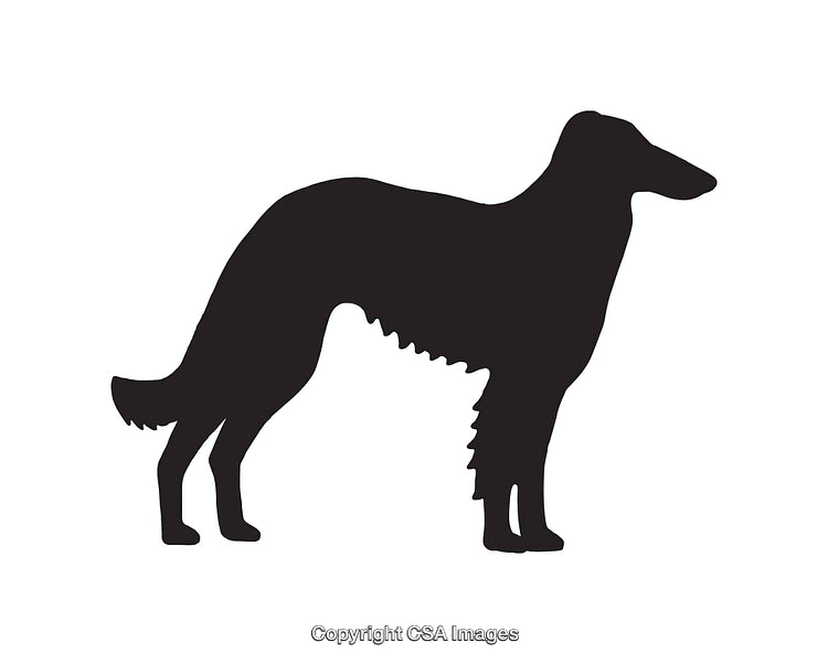 Silhouette Illustration of a Graceful Dog, Side Profile Pose