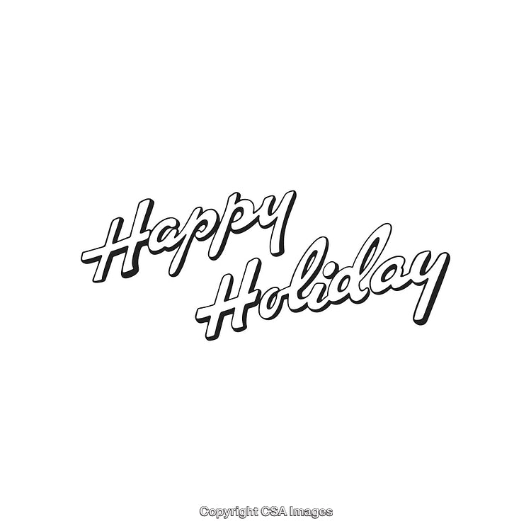 Stylish Happy Holiday Calligraphy Text Design on White Background