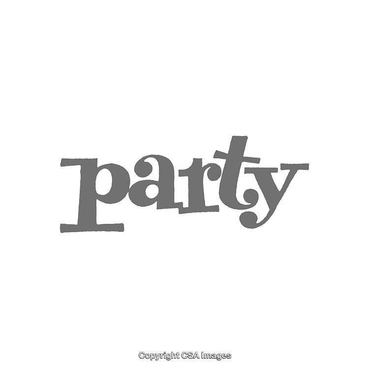 Stylized Word Art Featuring the Text Party in a Fun Font Design