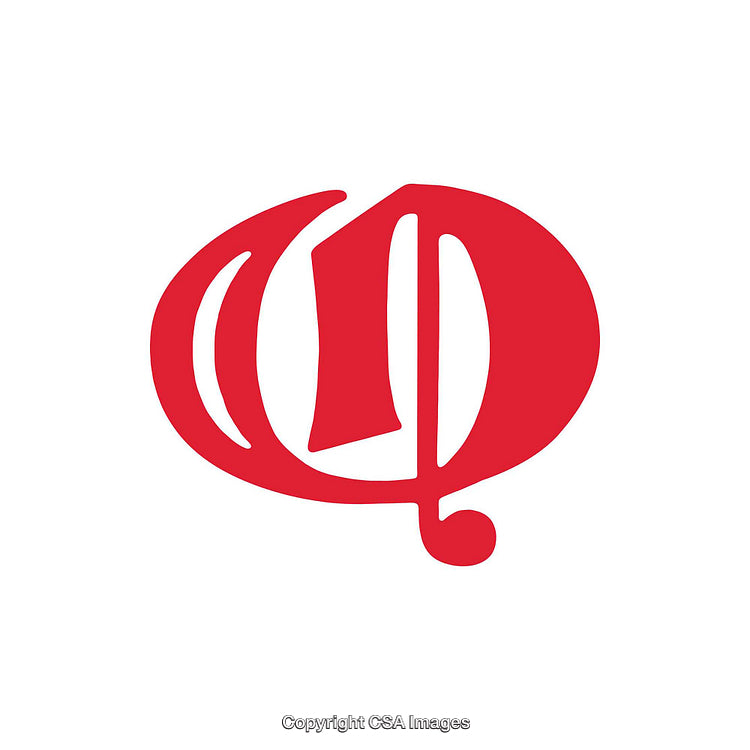 Red Stylized Letter O Icon on White Background