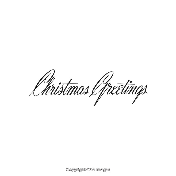 Elegant Handwritten Christmas Greetings Text in Black on White Background