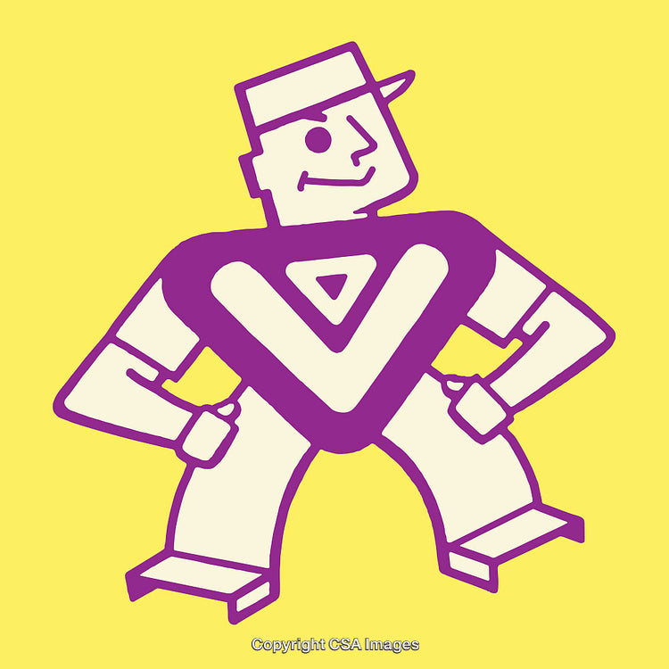 Colorful Cartoon Line Art Illustration of a Happy Stylized Character