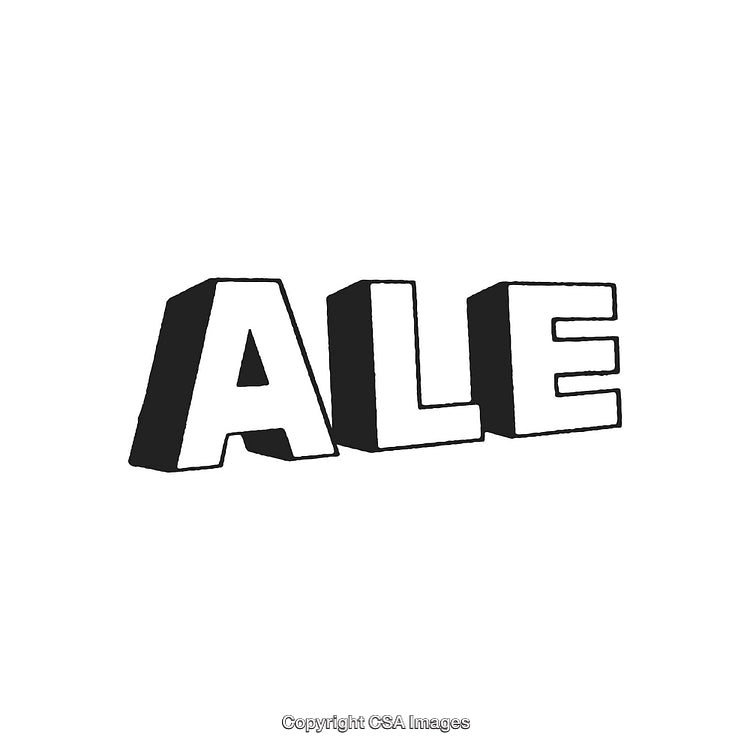 Bold Black Text 'ALE' on a Clean White Background