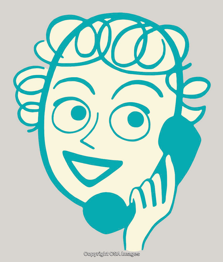 Joyful Color Line Art of Person Engaged in Telephone Conversation