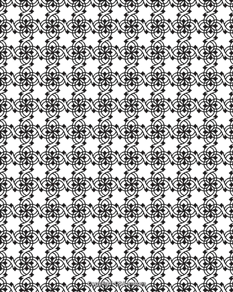 Seamless Black and White Abstract Interlocking Pattern for Modern Designs