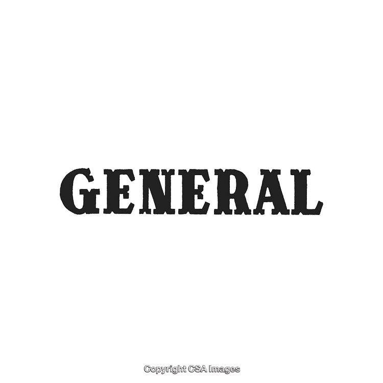 Vintage Style Bold General Text Design with Black Font on White Background