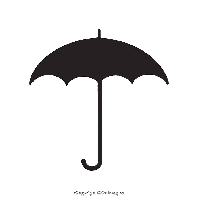 Minimalist Black and White Umbrella Icon for Graphic Design and Use