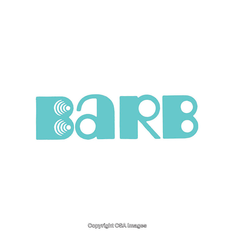 Minimalistic Blue Barb Text Design with Modern Typography