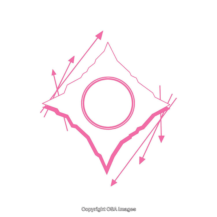 Abstract Geometric Design with Circular Center in Vibrant Pink Tones