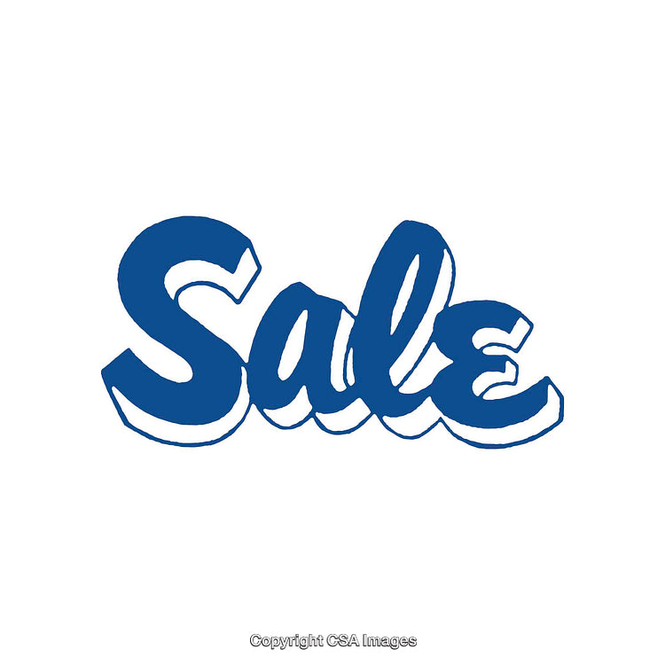 Stylish Blue Sale Text Design Isolated on White Background