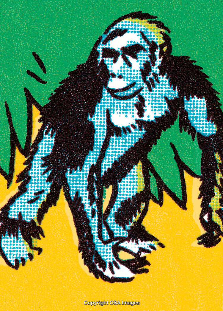 Vibrant Illustration of a Gorilla in a Colorful Artistic Style