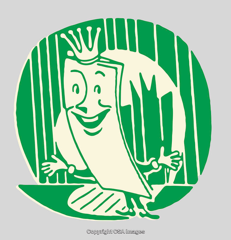 Retro Style Character in Green Line Art With Bold Design
