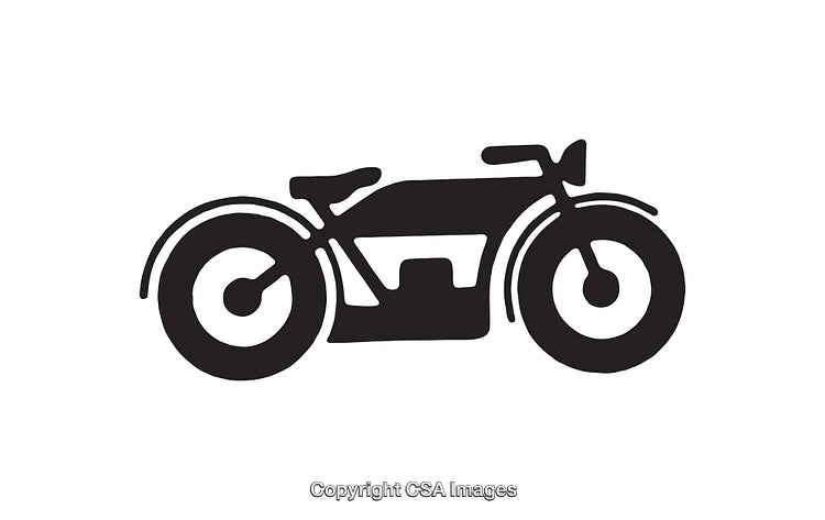 Minimalist Black And White Icon Representing A Bicycle or Motorbike Design