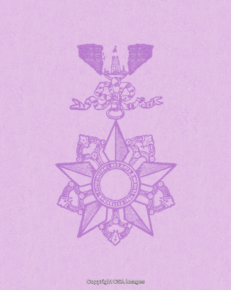 Purple Star Emblem Featuring Ornate Design with Vintage Aesthetic