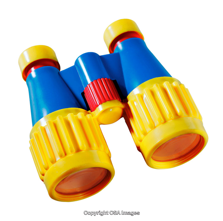 Colorful Plastic Binocular Toy with Yellow and Blue Design