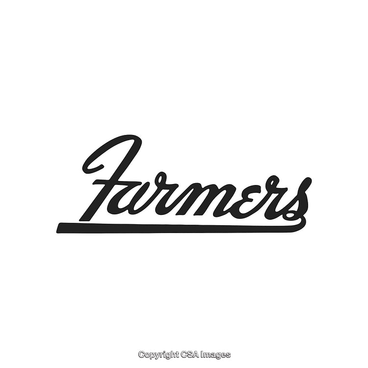 Stylized Farmers Text Logo Design in Black and White Aesthetic