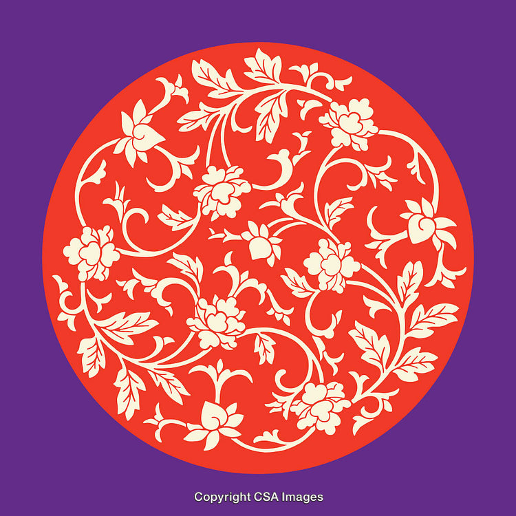 Elegant Floral Pattern With Vibrant Red and Purple Background Design