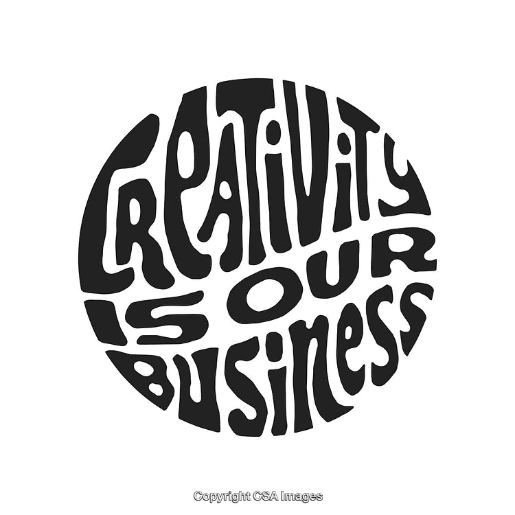 Bold Typography Artwork with Creative Business Message in Black and White