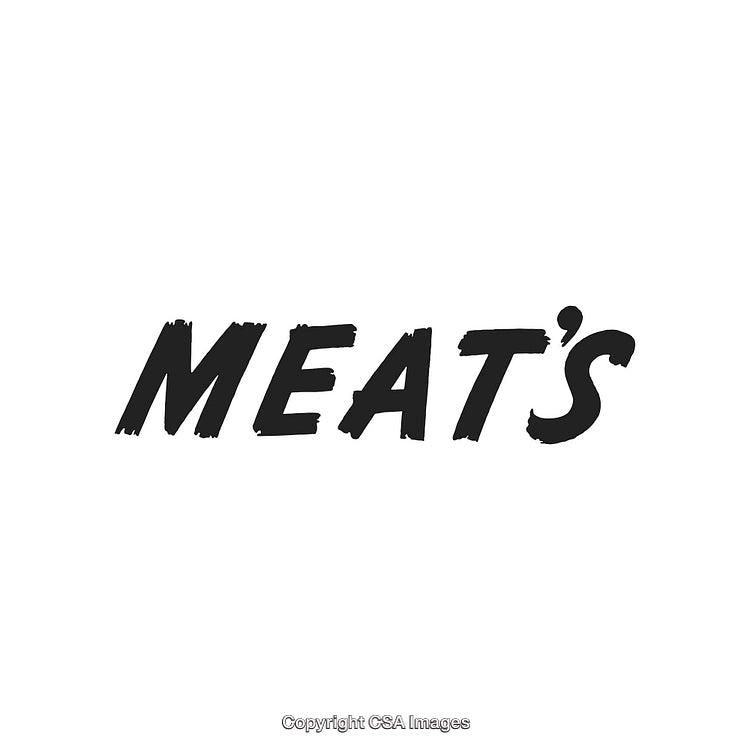 Bold Typography Featuring the Word Meat's in Black Letters on a White Background